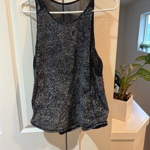 lululemon athletica Black and White Printed Tank Top